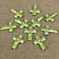Cloisonne Beads, Cross, handmade, more colors for choice, 20x17mm, Hole:Approx 1.5mm, 10PCs/Bag, Sold By Bag