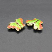 Cloisonne Beads, Butterfly, handmade, hollow, more colors for choice, 20x15mm, Hole:Approx 2mm, 10PCs/Bag, Sold By Bag
