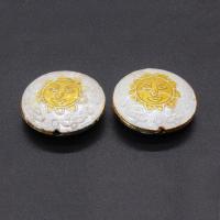 Cloisonne Beads, Flat Round, handmade, more colors for choice, 19mm, Hole:Approx 1.5mm, 10PCs/Bag, Sold By Bag
