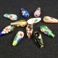 Cloisonne Beads, Teardrop, handmade, more colors for choice, 20x8mm, Hole:Approx 1.5mm, 30PCs/Bag, Sold By Bag