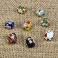 Cloisonne Beads, Drum, handmade, more colors for choice, 9x7mm, Hole:Approx 1.5mm, 30PCs/Bag, Sold By Bag