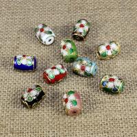 Cloisonne Beads, Drum, handmade, more colors for choice, 12x9mm, Hole:Approx 1.5mm, 30PCs/Bag, Sold By Bag