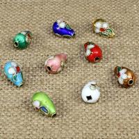 Cloisonne Pärlor, Dropp, handgjord, fler färger för val, 12x8mm, Hål:Ca 1.5mm, 10PC/Bag, Säljs av Bag