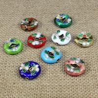 Cloisonne Beads, Flat Round, handmade, more colors for choice, 15x15mm, Hole:Approx 1.5mm, 30PCs/Bag, Sold By Bag