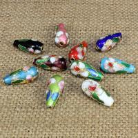 Cloisonne Beads, Teardrop, handmade, more colors for choice, 15x7mm, Hole:Approx 1.5mm, 10PCs/Bag, Sold By Bag
