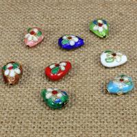 Cloisonne Beads, Teardrop, handmade, more colors for choice, 14x11mm, Hole:Approx 1.5mm, 10PCs/Bag, Sold By Bag