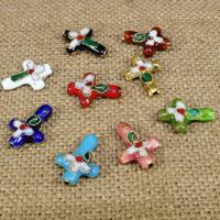 Cloisonne Beads, Cross, handmade, more colors for choice, 18x13mm, Hole:Approx 1.5mm, 30PCs/Bag, Sold By Bag