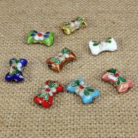 Cloisonne Beads, Bowknot, handmade, more colors for choice, 16x10mm, Hole:Approx 1.5mm, 10PCs/Bag, Sold By Bag