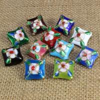Cloisonne Beads, Rhombus, handmade, more colors for choice, 17mm, Hole:Approx 1.5mm, 30PCs/Bag, Sold By Bag