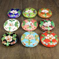 Cloisonne Beads, Flat Round, handmade, more colors for choice, 40mm, Hole:Approx 1.5mm, 10PCs/Bag, Sold By Bag