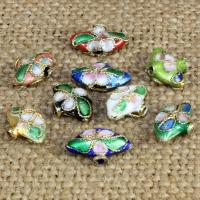 Cloisonne Beads, Fan, handmade, more colors for choice, 11x8mm, Hole:Approx 1.5mm, 10PCs/Bag, Sold By Bag