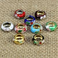 Cloisonne Beads, handmade, large hole, more colors for choice, 9mm, Hole:Approx 5mm, 20PCs/Bag, Sold By Bag