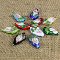 Cloisonne Beads, Teardrop, handmade, more colors for choice, 19x11mm, Hole:Approx 1.5mm, 30PCs/Bag, Sold By Bag