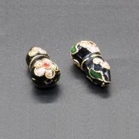 Cloisonne Beads, Calabash, handmade, more colors for choice, 20x9mm, Hole:Approx 1.5mm, 10PCs/Bag, Sold By Bag