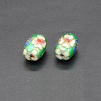 Perles en cloisonné, cloisonne, tambour, fait à la main, plus de couleurs à choisir, 13x10mm, Trou:Environ 1.5mm, 10PC/sac, Vendu par sac