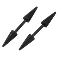Stainless Steel Ear Piercing Jewelry Cone black ionic & for woman 1mm Sold By Pair