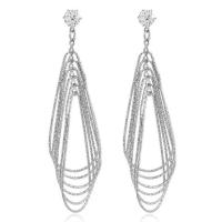 Zinc Alloy Drop Earring iron earring hook plated for woman & with rhinestone lead & cadmium free Sold By Pair