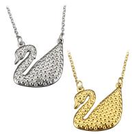 Stainless Steel Jewelry Necklace, Swan, plated, oval chain & for woman, more colors for choice, 20x21mm, 2mm, Sold Per Approx 19 Inch Strand