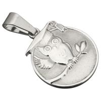 Stainless Steel Animal Pendants, Owl, original color, 25x30x3mm, Hole:Approx 5x11mm, Sold By PC