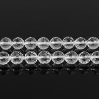 Naturlige klar kvarts perler, Clear Quartz, Runde, forskellig størrelse for valg & facetteret, Hole:Ca. 1mm, Solgt Per Ca. 15 inch Strand
