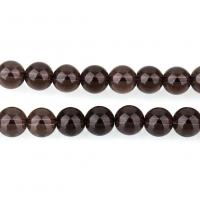 Natürliche Rauchquarz Perlen, rund, verschiedene Größen vorhanden, Bohrung:ca. 1.3mm, verkauft per ca. 15.5 ZollInch Strang