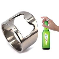 Titanium Steel Finger Ring Bottle Opener, different size for choice & for man, original color, 1.75mm, Sold By PC