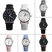 Unisex Wrist Watch Leather with Glass & Stainless Steel & Zinc Alloy plated Life water resistant Length Approx 10 Inch Sold By PC
