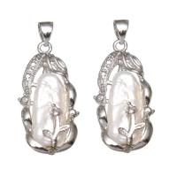 Shell Pendants Freshwater Shell with Brass platinum color plated for woman white Approx Sold By PC