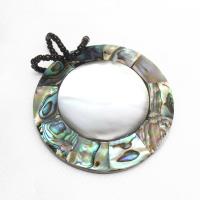 Shell Pendants Freshwater Shell with Abalone Shell & Glass Seed Beads Flat Round Sold By PC
