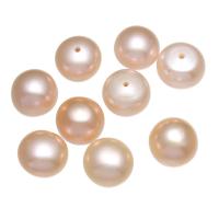 Keshi Cultured Freshwater Pearl Beads, Button, natural, half-drilled, pink, 8.5-9mm, Hole:Approx 0.8mm, Sold By Pair