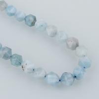 Aquamarine Beads Round Star Cut Faceted & natural Approx 1mm Sold Per Approx 15 Inch Strand