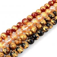 Mixed Gemstone Beads Round natural  & gold accent Approx 1.3mm Sold Per Approx 16 Inch Strand