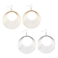 Zinc Alloy Drop Earrings iron earring hook Donut plated for woman lead & cadmium free Sold By Pair