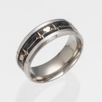 Stainless Steel Finger Ring, Unisex & different size for choice, original color, Sold By PC