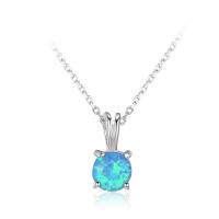 Opal Necklace 925 Sterling Silver with Opal oval chain & for woman Flat Round Sold per Approx 17.7 Inch  Strand