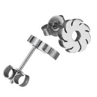 Stainless Steel Stud Earrings, for woman, original color, 8mm, 10Pairs/Lot, Sold By Lot