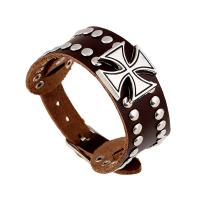 Men Bracelet PU Leather with Zinc Alloy antique silver color plated adjustable & for man 24cm Sold Per Approx 7 Inch Strand