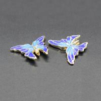 Imitation Cloisonne Zinc Alloy Beads Butterfly plated enamel lead & cadmium free Approx 1.5mm Sold By Bag