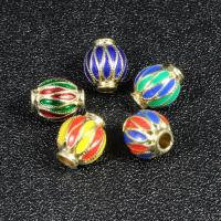 Imitation Cloisonne Zinc Alloy Beads Lantern gold color plated enamel lead & cadmium free Approx 2.5mm Sold By Bag
