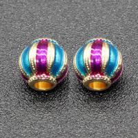 Imitation Cloisonne Tibetan Style Beads, Lantern, gold color plated, enamel, more colors for choice, lead & cadmium free, 11x10mm, Hole:Approx 3mm, 10PCs/Bag, Sold By Bag