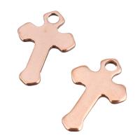 Stainless Steel Cross Pendants rose gold color plated Approx 2mm Sold By Lot