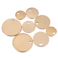 Stainless Steel Pendants, Flat Round, rose gold color plated, different size for choice, Hole:Approx 1.5mm, 100PCs/Lot, Sold By Lot