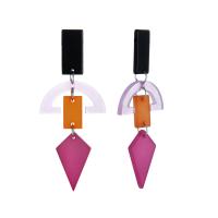 Acrylic Drop Earring stainless steel post pin platinum color plated for woman Sold By Pair