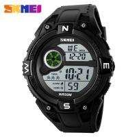 SKmei®  Unisex Jewelry Watch Silicone with Plastic & Stainless Steel 50M waterproof & adjustable & LED 22mm Length Approx 9.8 Inch Sold By PC