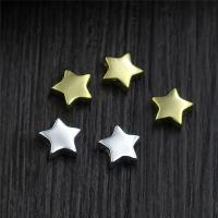 925 Sterling Silver Connectors, Star, plated, multihole, more colors for choice, 6mm, Hole:Approx 1mm, 10PCs/Lot, Sold By Lot