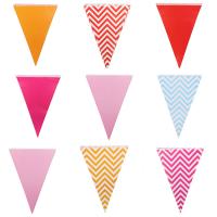 Paper Pennant Flags, mixed colors, 190x280mm, 20PCs/Bag, Sold By Bag