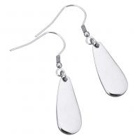 Stainless Steel Drop Earring, Teardrop, hand polished, for woman, original color, 10x24.5mm, 48mm, 20Pairs/Lot, Sold By Lot