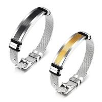 Men Bracelet Stainless Steel with 2.3lnch extender chain plated adjustable & for man 41mm 10mm Sold Per Approx 6.6-7.4 Inch Strand