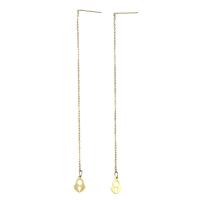 Stainless Steel Thread Through Earrings Lock gold color plated for woman & stardust 110mm 1.5mm 0.8mm Sold By Pair