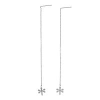 Stainless Steel Thread Through Earrings, Dragonfly, for woman & stardust, original color, 110mm, 8x9x1.5mm, 1.5mm, 0.8mm, Sold By Pair